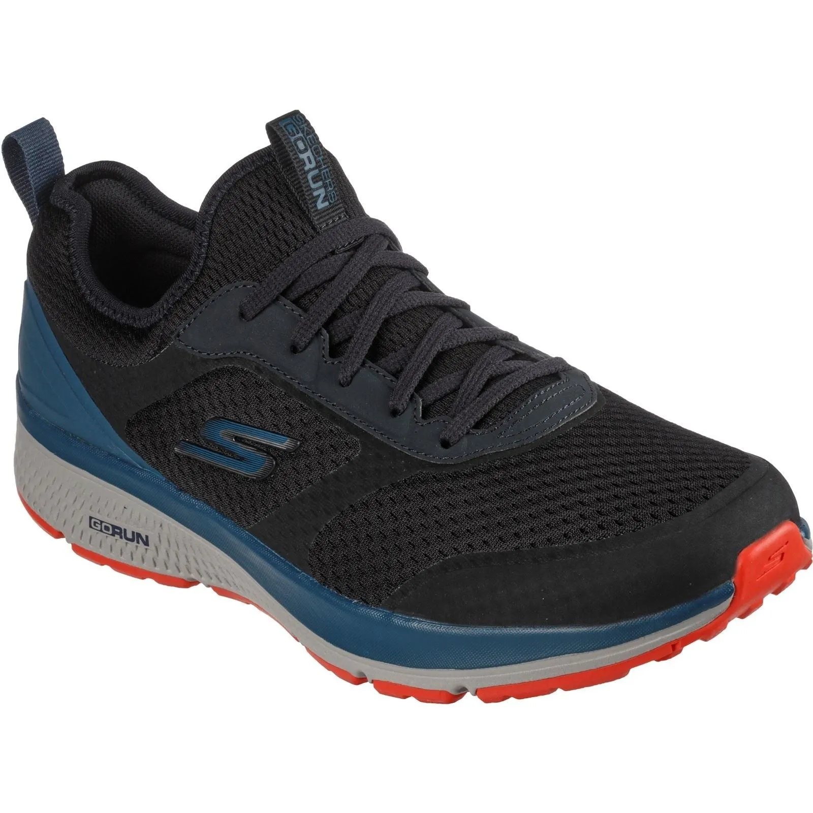 Skechers 220102 GOrun Consistent Herren-Sneaker in weiter Passform, Schwarz/Blau