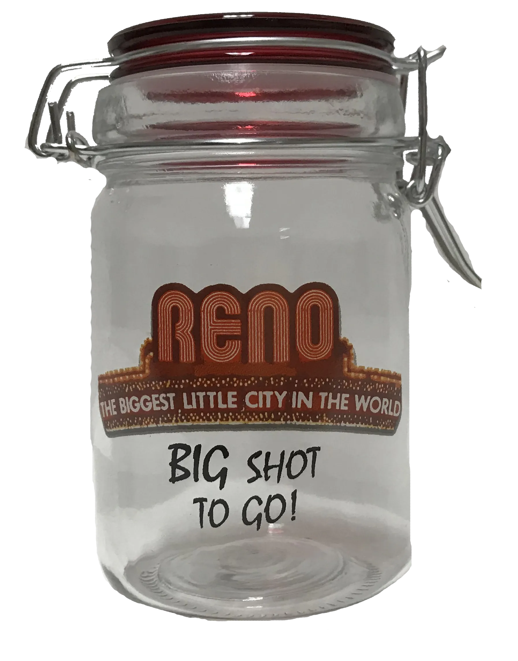 Souvenir Shot Glass Reno, Nevada, Biggest Little City in the World, Stash Jar "BIG SHOT" Shot Glass