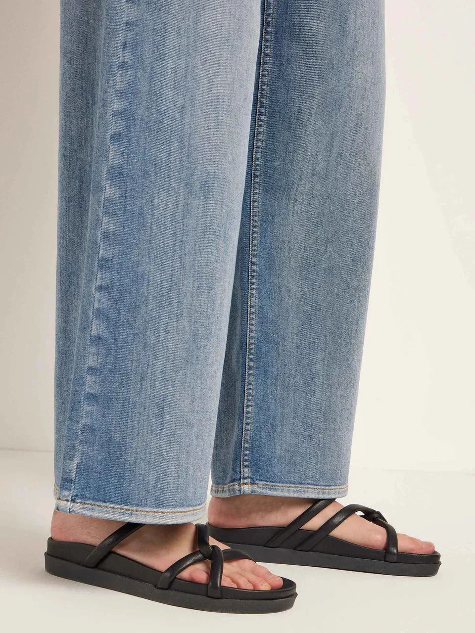 strap mules in black