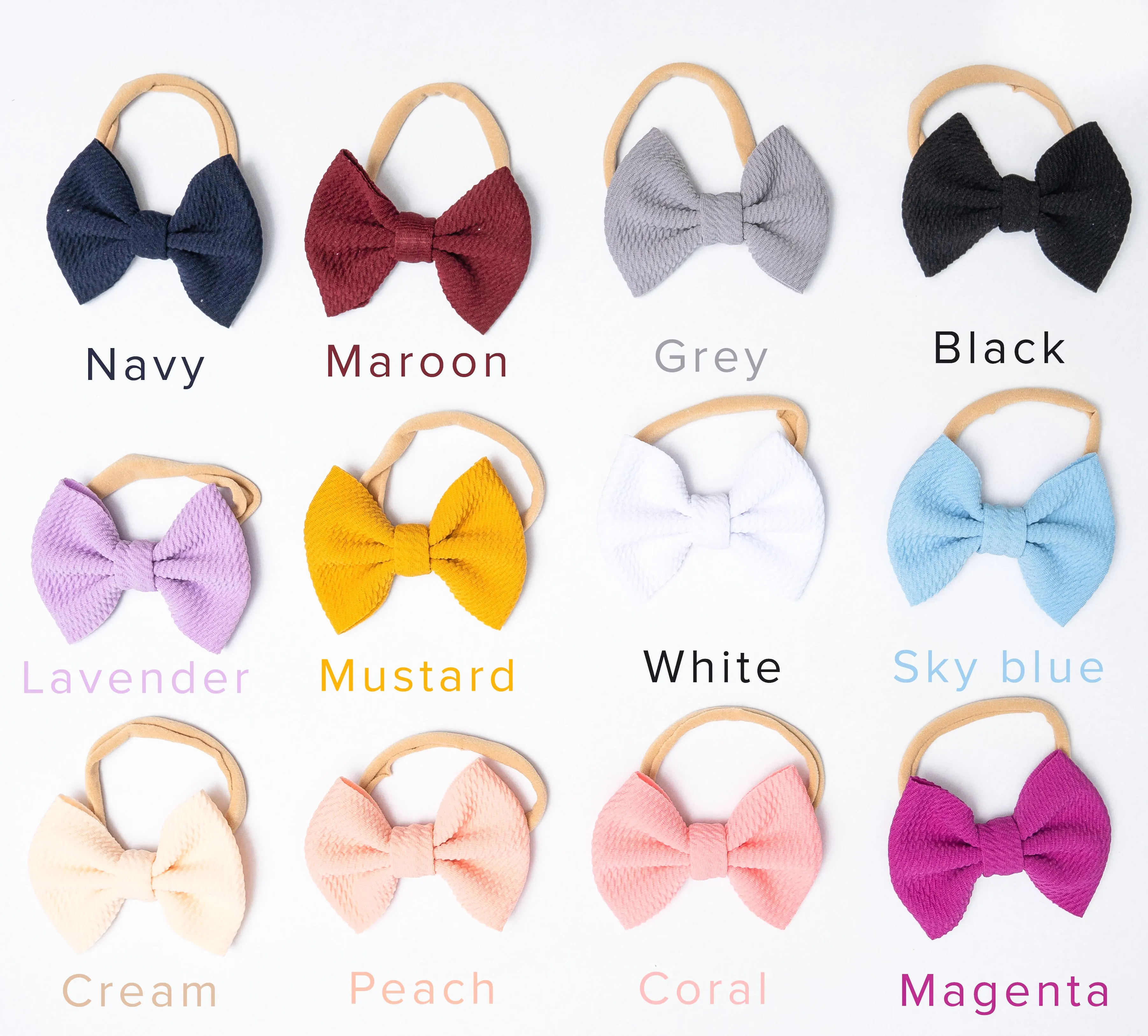 Textured Bow Headband 12 Colors