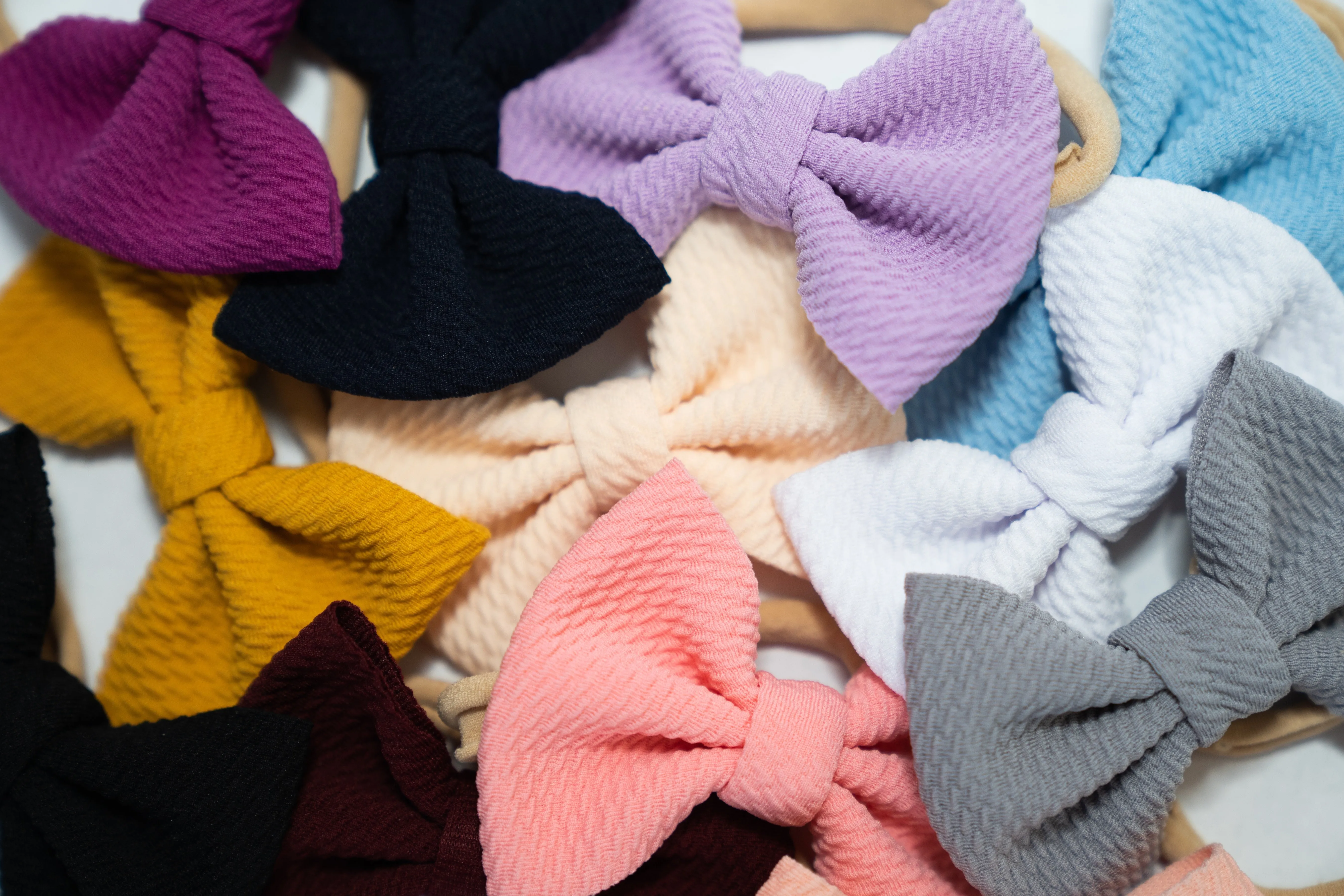 Textured Bow Headband 12 Colors