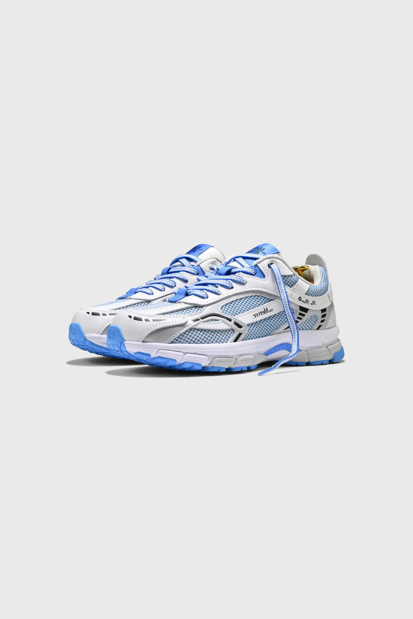 THE RE-RUN WHITE SILVER SNEAKERS - WHITE/BLUE