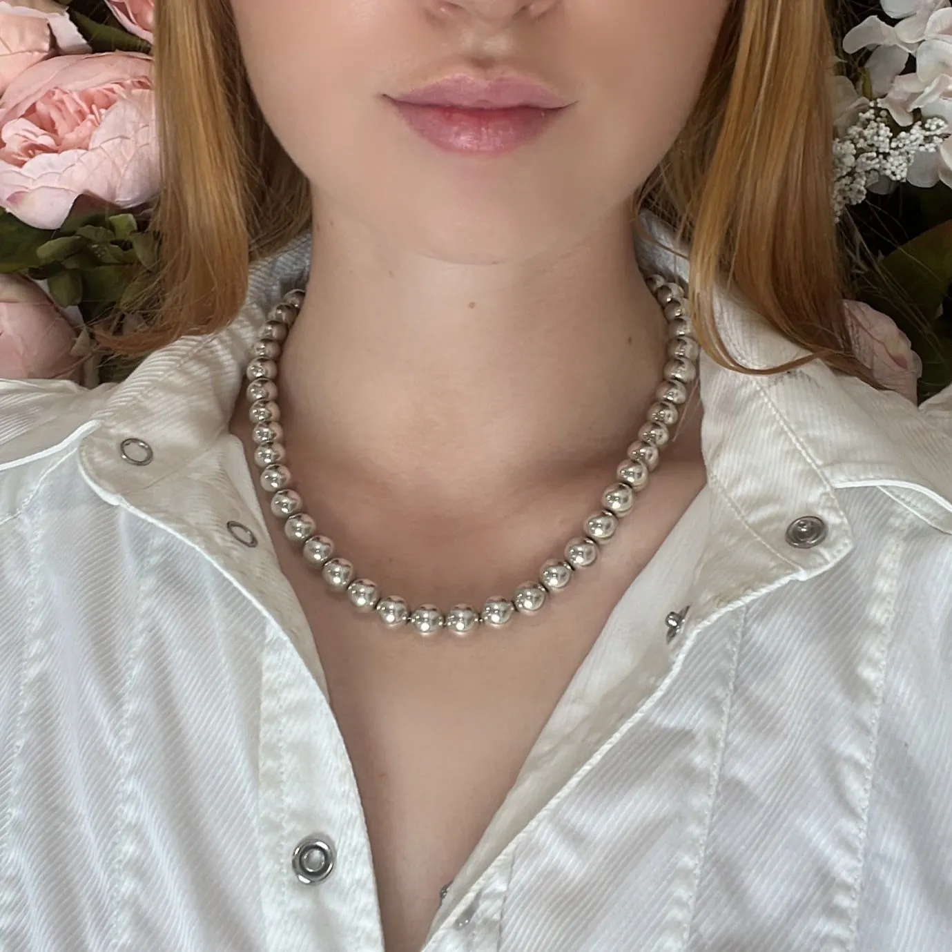 Tiffany & Co HardWear Sterling Silver 10mm Ball Necklace