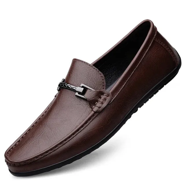 UrbaneEleganz Echtes Leder Slip-On Loafers