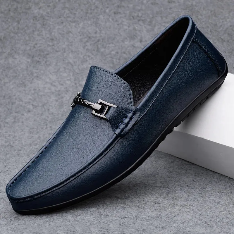 UrbaneEleganz Echtes Leder Slip-On Loafers
