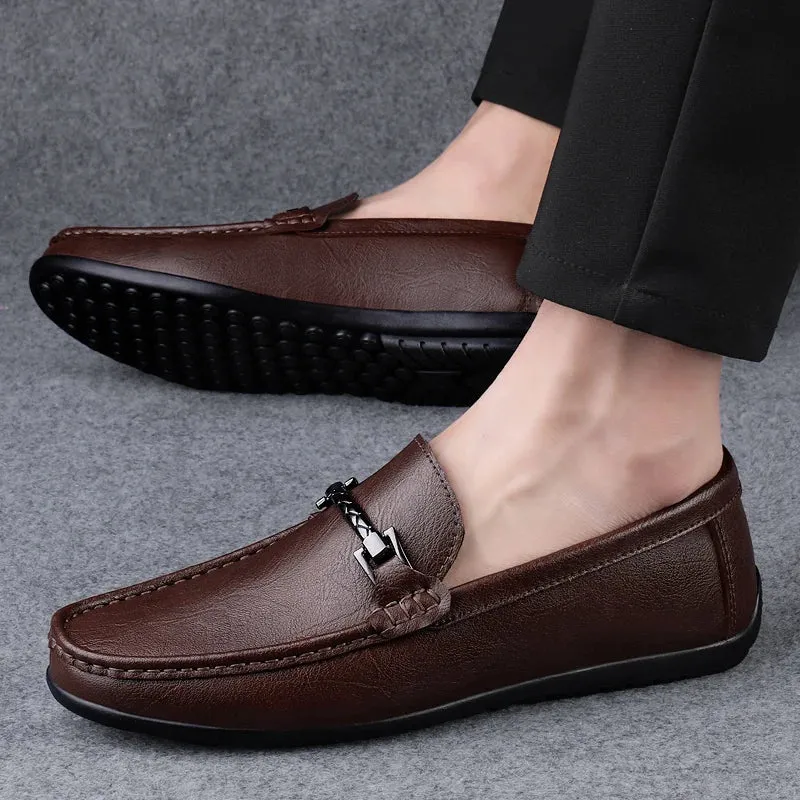 UrbaneEleganz Echtes Leder Slip-On Loafers
