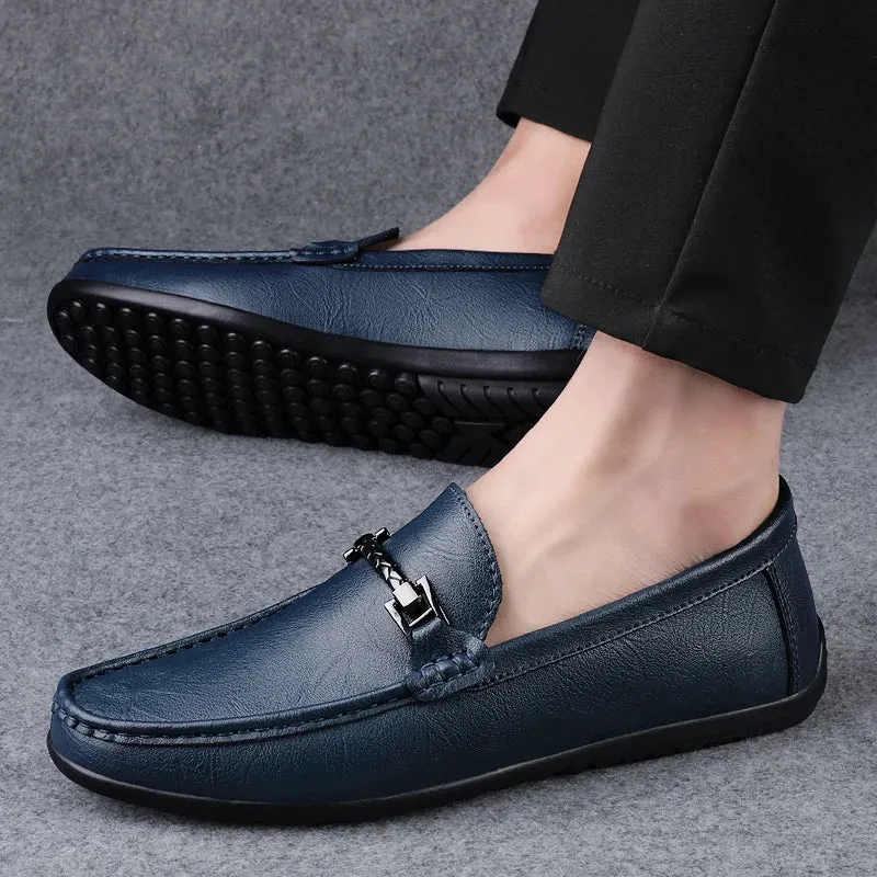 UrbaneEleganz Echtes Leder Slip-On Loafers