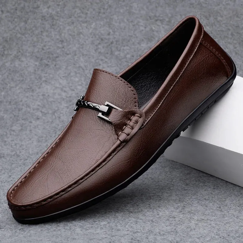 UrbaneEleganz Echtes Leder Slip-On Loafers