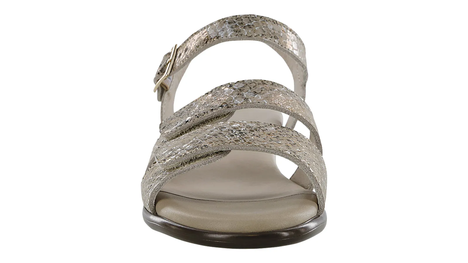 Women's Savanna Heel Strap Sandal in Multisnake Gold