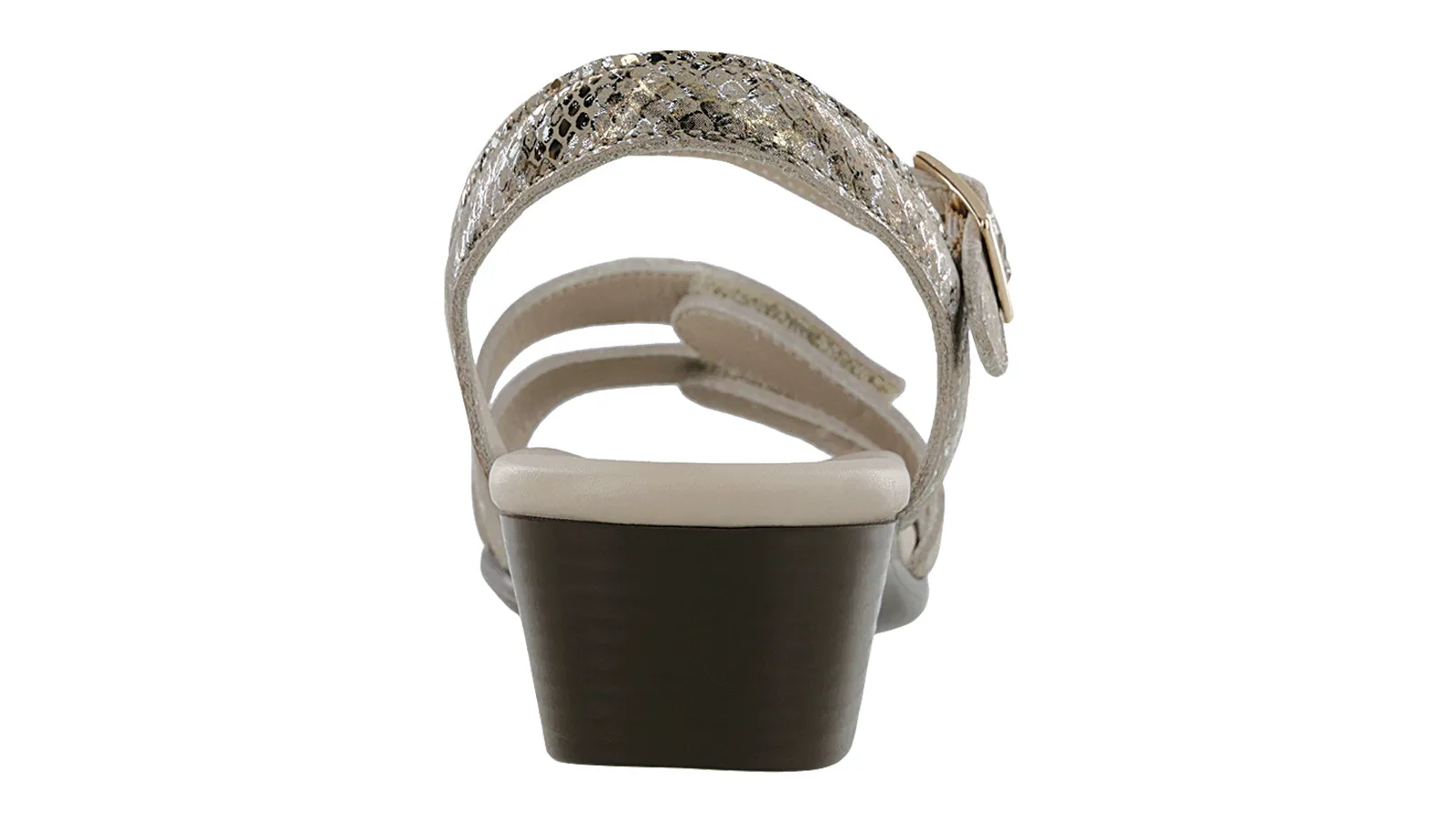 Women's Savanna Heel Strap Sandal in Multisnake Gold