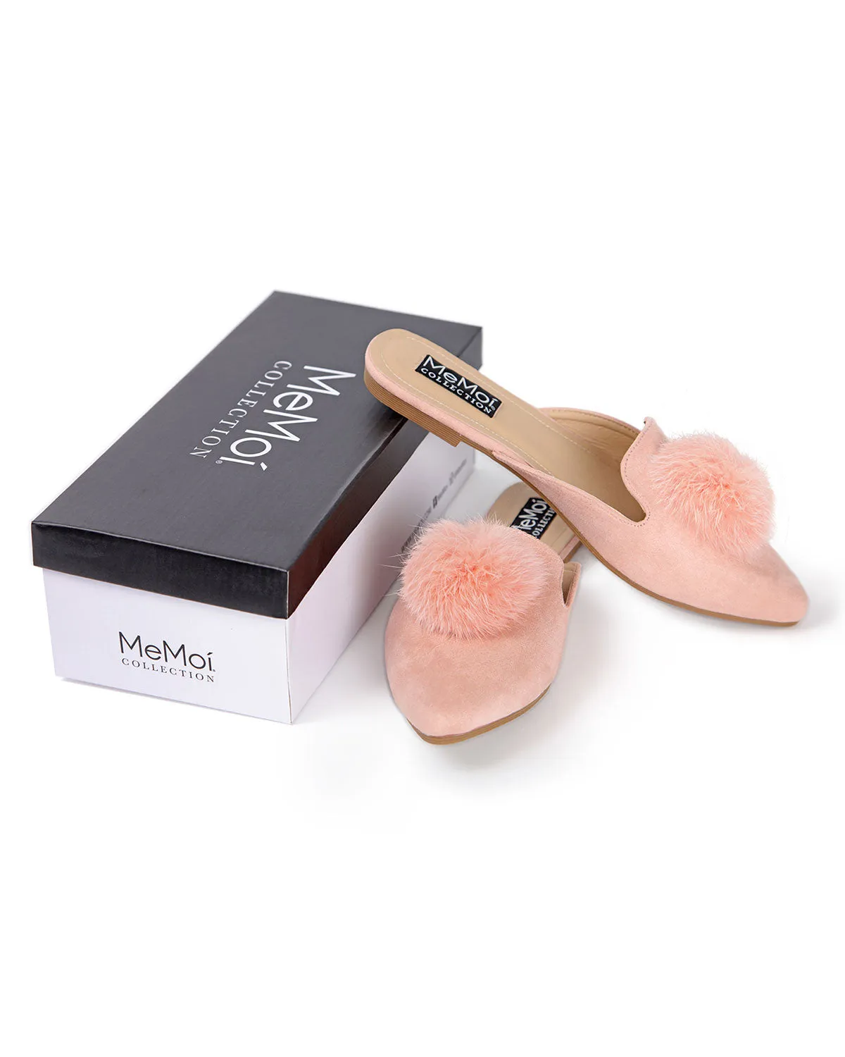 Women's The Vida Mule Hard Sole Furry Pom-Pom Slippers